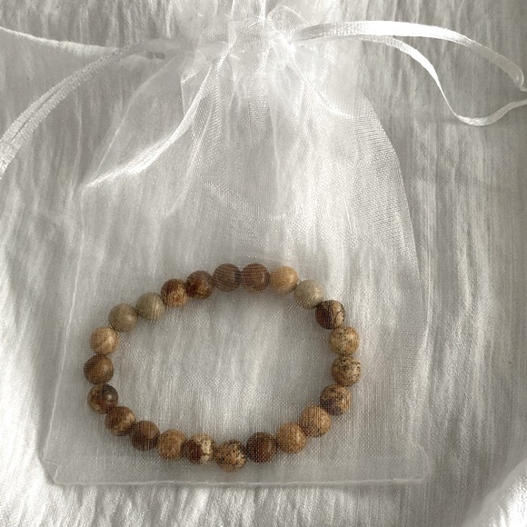 NWOT Bracelet Stretch Women’s Tan Stones - Picture 7 of 7